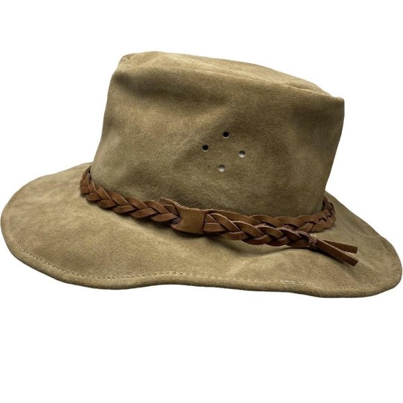 Walkabout Real Leather Hat Small Made In Australia - Picture 3 of 5